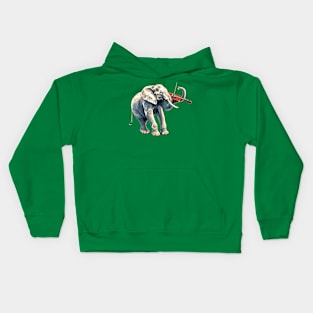 Elephant playing violin Kids Hoodie